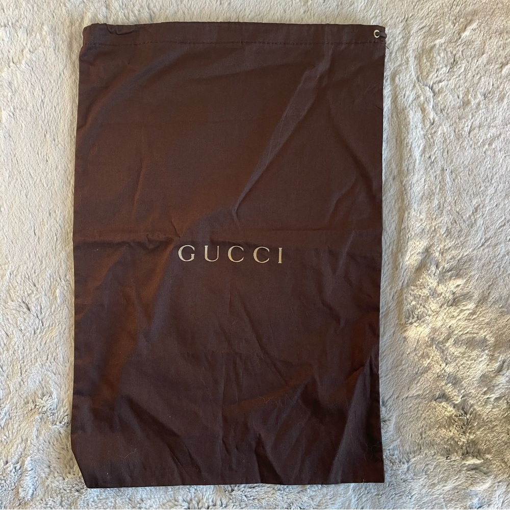 Gucci Brown Dust Bag with Gold Logo